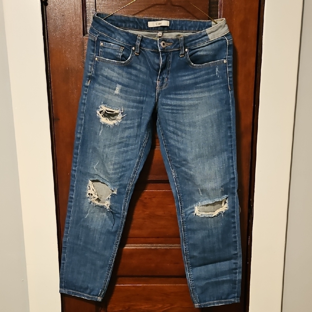 Dex Women's Blue Distressed Jeans